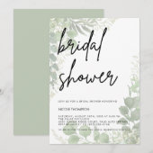 Modern Minimalist Sage Bridal Shower Invitation Kaart (Voorkant / Achterkant)