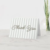 Modern Minimalist Sage Green Stripes Wedding Bedankkaart (Voorkant)