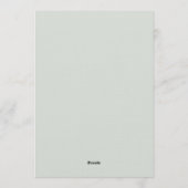 Modern Minimalist Sage Green Wedding Kaart (Achterkant)