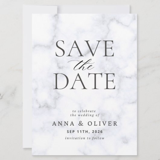 Modern Minimalist Save the Date Card (Voorkant)