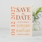 Modern Minimalist Save the Date Card with Oversize (Staand voorkant)