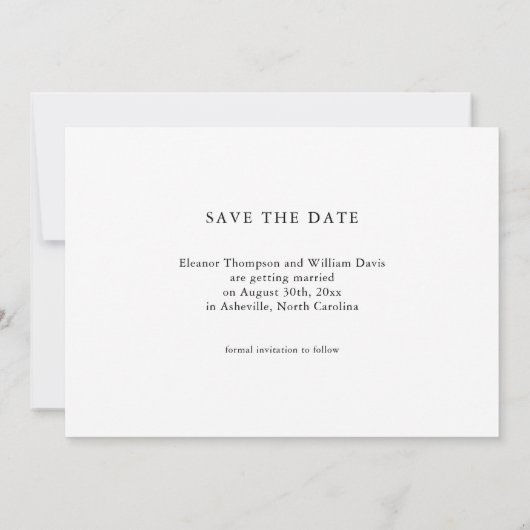 Modern Minimalist Save the Date Wedding Invitation (Dos)