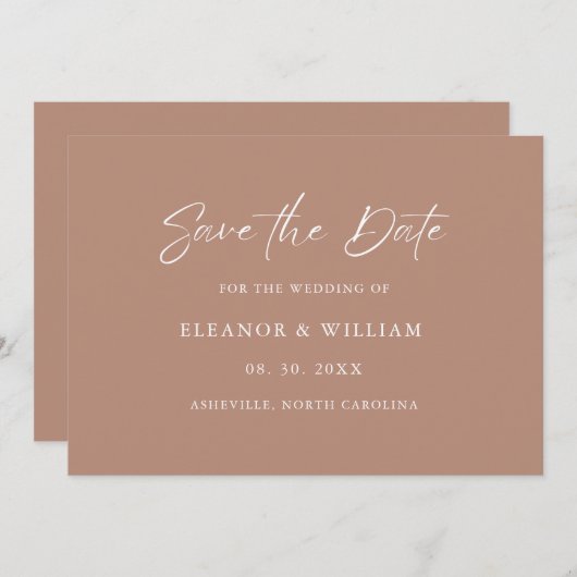Modern Minimalist Save the Date Wedding Invitation (Voorkant / Achterkant)