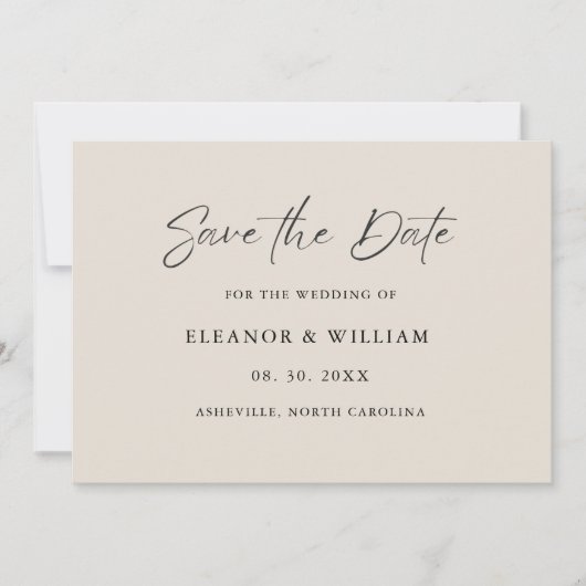 Modern Minimalist Save the Date Wedding Invitation (Voorkant)