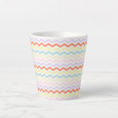 Modern Minimalist Scalloped Pastel Waves Linear Latte Mok (Voorkant)