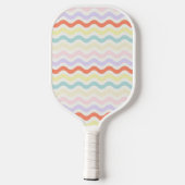 Modern Minimalist Scalloped Pastel Waves Linear Pickleball Paddle (Achterkant)