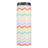 Modern Minimalist Scalloped Pastel Waves Linear Thermosbeker (Achterkant)