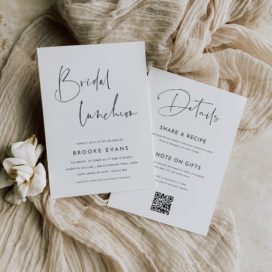 Modern Minimalist Script Bridal Luncheon Kaart