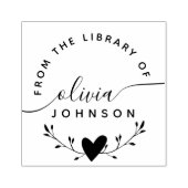 Modern Minimalist Script Custom Library Book Rubberstempel (Afrduk)