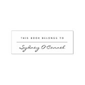 Modern Minimalist Script Custom Name Library Boek Rubberstempel (Afrduk)