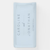 Modern Minimalist Script Soft Blue Custom Wedding Spandoek (Verticaal)