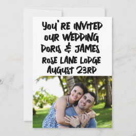MODERN MINIMALIST SCRIPT WEDDING INVITATIONS KAART