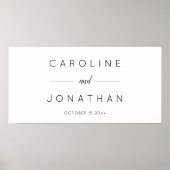 Modern Minimalist Script White Custom Wedding Poster (Voorkant)