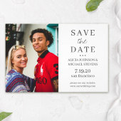 Modern minimalist simple photo wedding save date