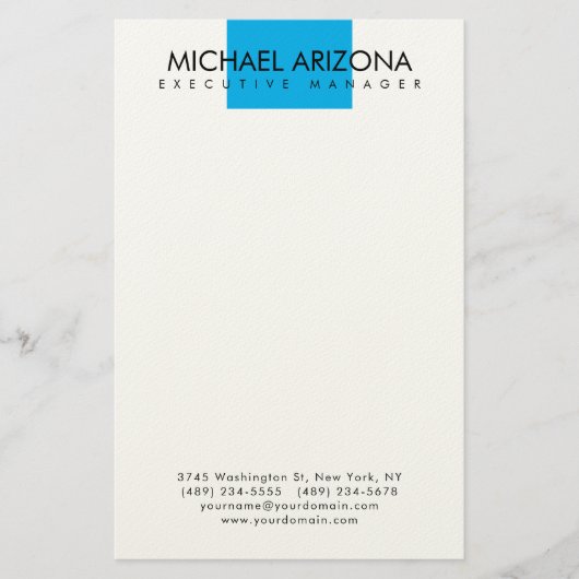 Modern Minimalist Simple Plain Briefpapier (Voorkant)