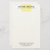 Modern Minimalist Simple Plain Briefpapier (Voorkant / Achterkant)