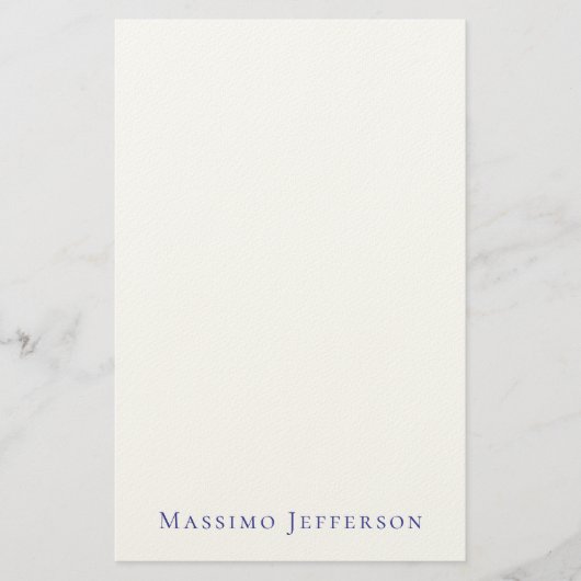 Modern Minimalist Simple Plain Own Name Briefpapier (Voorkant)