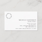 Modern Minimalist Simple Professional Logo Photo Visitekaartje (Voorkant)