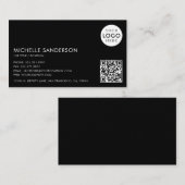 Modern Minimalist Simple Professional QR Code Logo Visitekaartje (Voorkant / Achterkant)