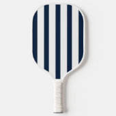 Modern Minimalist Stripes Navy Blue White Custom Pickleball Paddle (Voorkant)