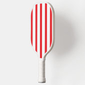Modern Minimalist Stripes Red White Custom Pickleball Paddle (Links)