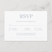 Modern minimalist Stusty Blue Wedding RSVP Informatiekaartje (Voorkant)