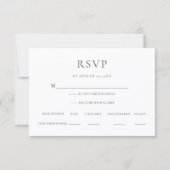 Modern Minimalist Swan RSVP Card with Meal Options (Devant)
