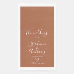 Modern minimalist Terracotta Heart Wedding Servet