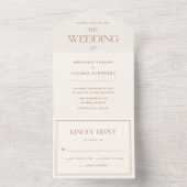 Modern minimalist Terracotta Wedding All In One Uitnodiging (Binnen)
