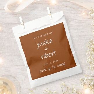 Modern minimalist Terracotta Wedding Bedankzakje