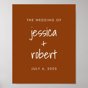 Modern minimalist Terracotta Wedding Poster