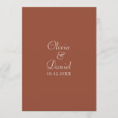 Modern minimalist Terracotta Wedding Programme Programma (Voorkant)