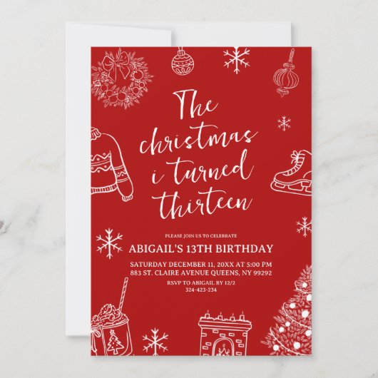 Modern Minimalist The Christmas I turn birthday Kaart (Voorkant)