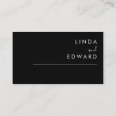 Modern Minimalist Traditional  Black Wedding Plaatskaartje (Achterkant)