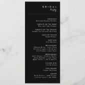 Modern Minimalist Traditional  Black Wedding Programma (Achterkant)