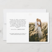 Modern minimalist trouwt gewoon met twee foto's br aankondiging (Achterkant)