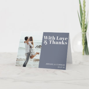 Modern minimalist Typografie Navy Blue Gray Bedankkaart