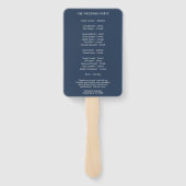 Modern minimalist Typografie Navy Blue Gray Handwaaier (Achterkant)