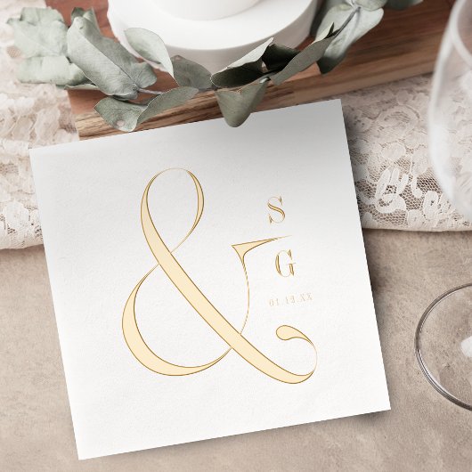Modern minimalist typography couples monogram