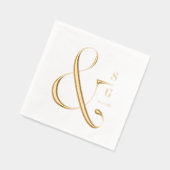 Modern minimalist typography couples monogram folie servetten (Links)