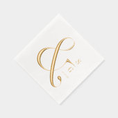 Modern minimalist typography couples monogram folie servetten (Rechts)