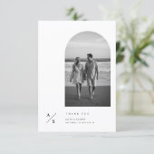 Modern Minimalist Typography Photo Budget Wedding Bedankkaart (Staand voorkant)