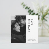 Modern minimalist Typography Photo Wedding Save The Date (Staand voorkant)