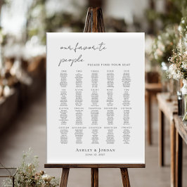 Modern minimalist up to 20 tables seating plan poster