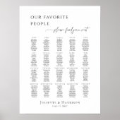 Modern minimalist up to 20 tables seating plan poster (Voorkant)