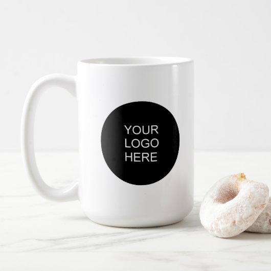 Modern Minimalist Upload Your Business Logo Koffiemok (Met donut)