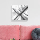 Modern Minimalist Urban Wireframe - Abstract 3D  Canvas Afdruk (Insitu (Woonkamer))