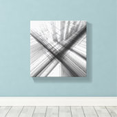 Modern Minimalist Urban Wireframe - Abstract 3D  Canvas Afdruk (Insitu (Houten vloer))