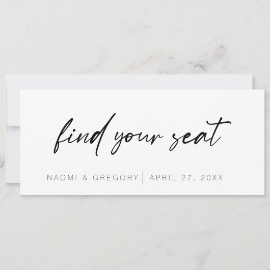 Modern Minimalist Vind uw Seat Header Kaart (Voorkant)