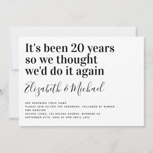 Modern minimalist Vow Renewal Kaart (Voorkant)